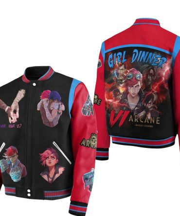 Arcane Varsity Jacket - Vibrant Anime Design, Perfect For Fans, Unisex Sizes Available