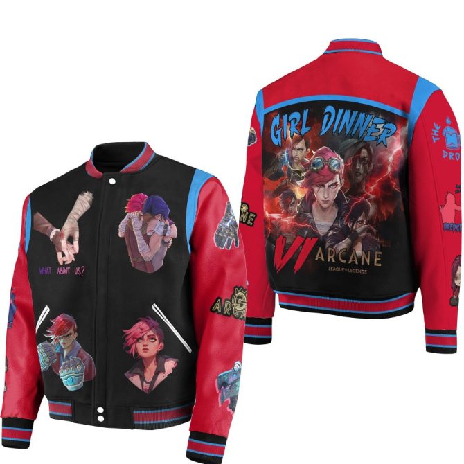 Arcane Varsity Jacket - Vibrant Anime Design, Perfect For Fans, Unisex Sizes Available