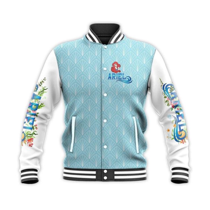 Magical Mermaid Varsity Jacket - Ariel Print, Unisex, Cozy & Stylish Gift - Image 2