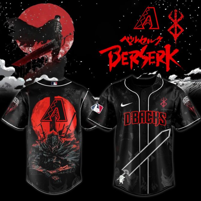 Exclusive Berserk X Dbacks Jersey - Anime Fans Must-Have! Limited Edition