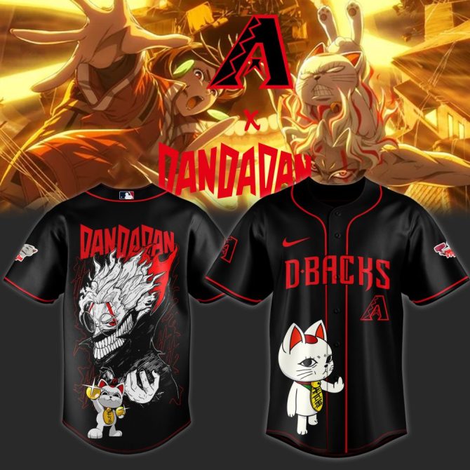 Limited Edition D-Backs X Dandadan Black Anime Graphic Jersey – Bold Streetwear