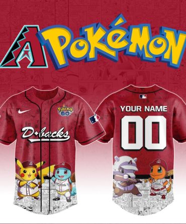 Custom Pokémon D-Backs Baseball Jersey - Personalized Name & Number, Pikachu & Friends