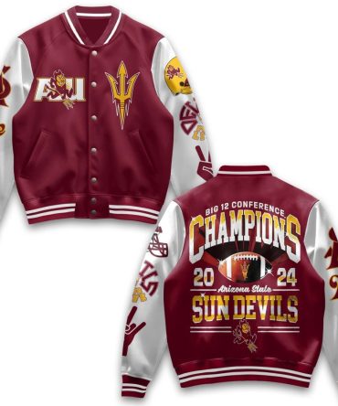 Asu Sun Devils 2024 Big 12 Champs Varsity Jacket - Limited Edition, Bold Design, Perfect For Fans!