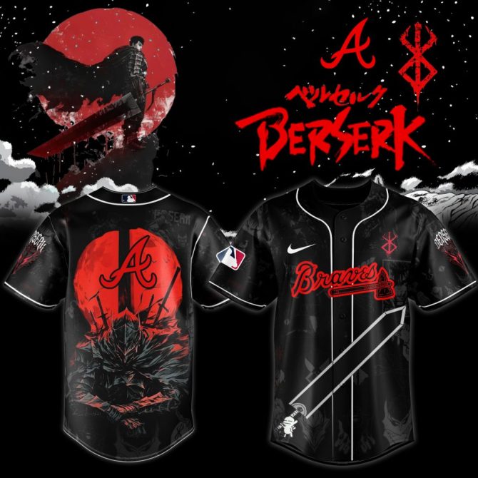 Exclusive Berserk X Braves Baseball Jersey - Anime Fan Must-Have!