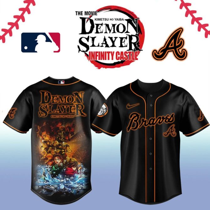 Limited Edition Demon Slayer X Braves Jersey - Perfect For Anime & Baseball Fans!
