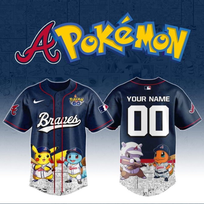 Custom Braves Pokémon Baseball Jersey - Personalized Fan Gear For Pokémon Trainers