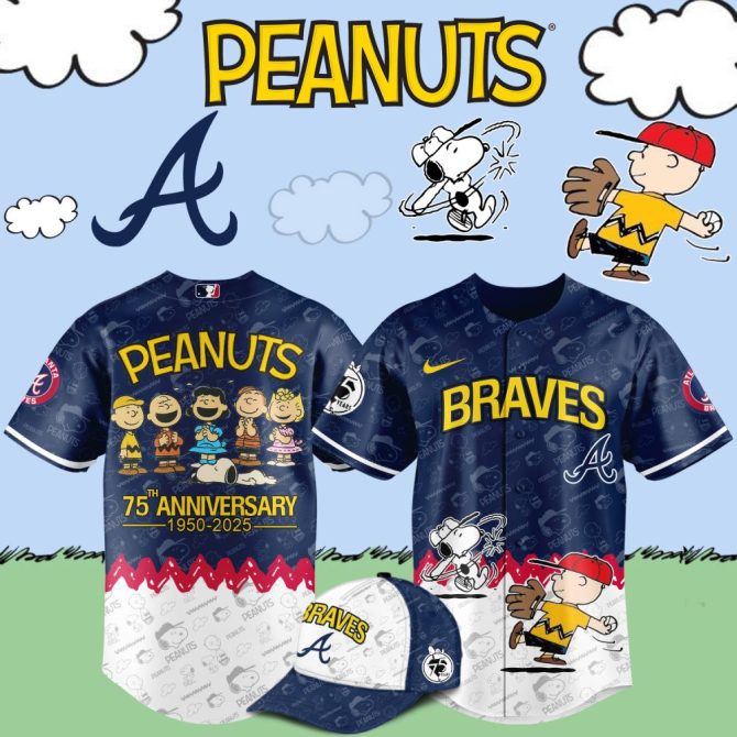 Celebrate With Braves Peanuts 75Th Anniversary Jersey & Cap Set - Limited Edition Collectible!
