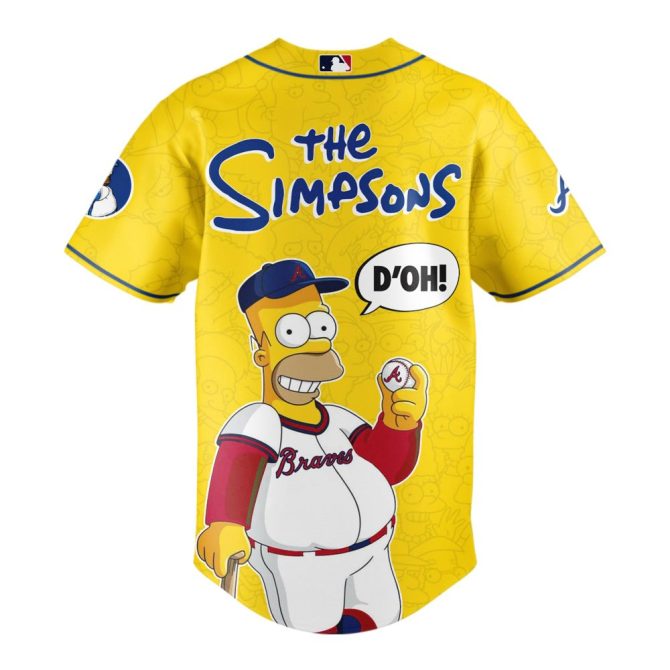 Limited Edition Atlanta Braves X The Simpsons Jersey – Iconic Crossover Apparel For Fans! - Image 3