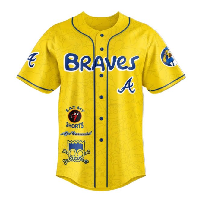 Limited Edition Atlanta Braves X The Simpsons Jersey – Iconic Crossover Apparel For Fans! - Image 2