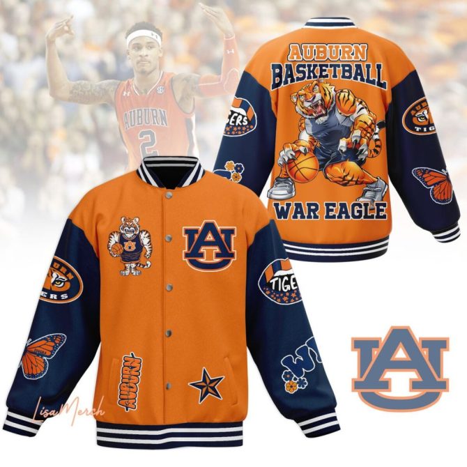 Auburn Tigers Varsity Jacket - Basketball Fan Gear, War Eagle Spirit Apparel