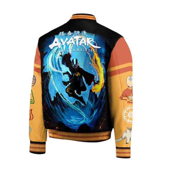 Avatar: The Last Airbender Varsity Jacket – Iconic Aang & Element Design For Fans - Image 2