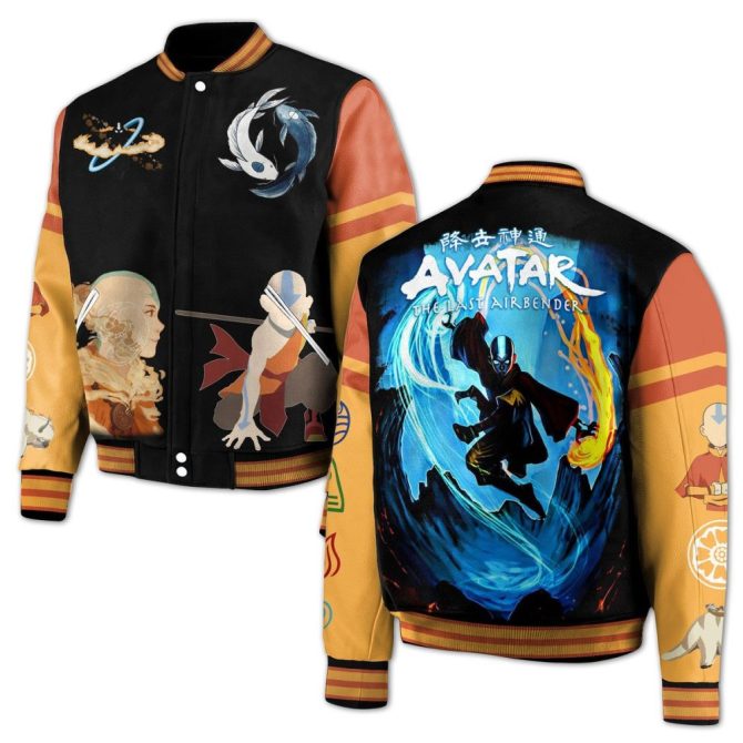 Avatar The Last Airbender Bomber Jacket - Iconic Design, Unisex, Sizes S-Xxl, Perfect For Fans!