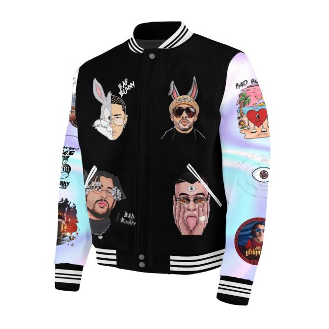 Limited Edition Bad Bunny Graphic Bomber Jacket - Bold Streetwear Style - Image 2