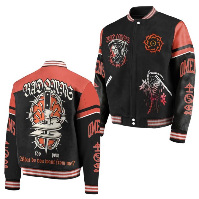 Bad Omens Varsity Jacket - Bold Graphic Streetwear With Unique Design