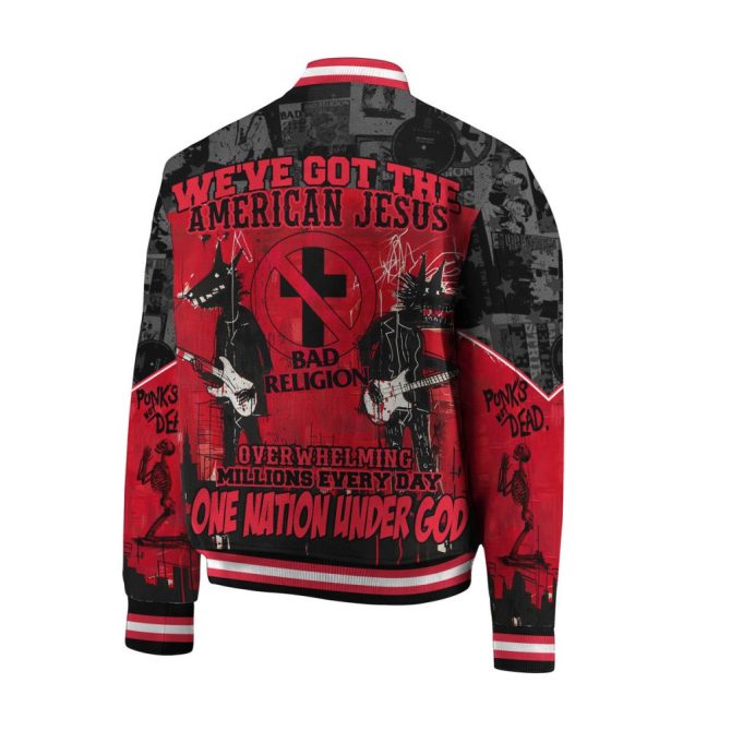 Bad Religion Punk Rock Varsity Jacket - Stylish Graphic Bomber For Fans - Image 3