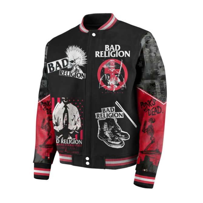 Bad Religion Punk Rock Varsity Jacket - Stylish Graphic Bomber For Fans - Image 2