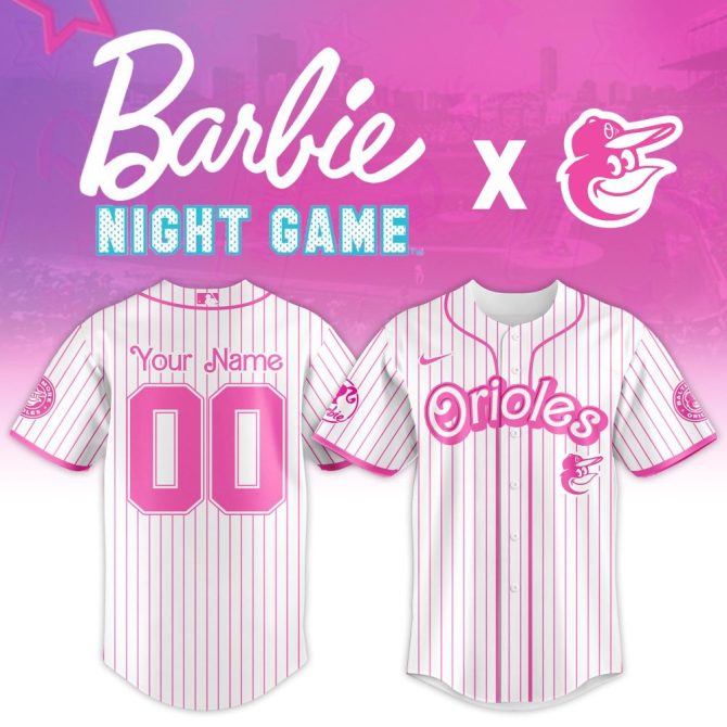 Customizable Barbie Night Game Orioles Jersey - Limited Edition Pink Baseball Apparel