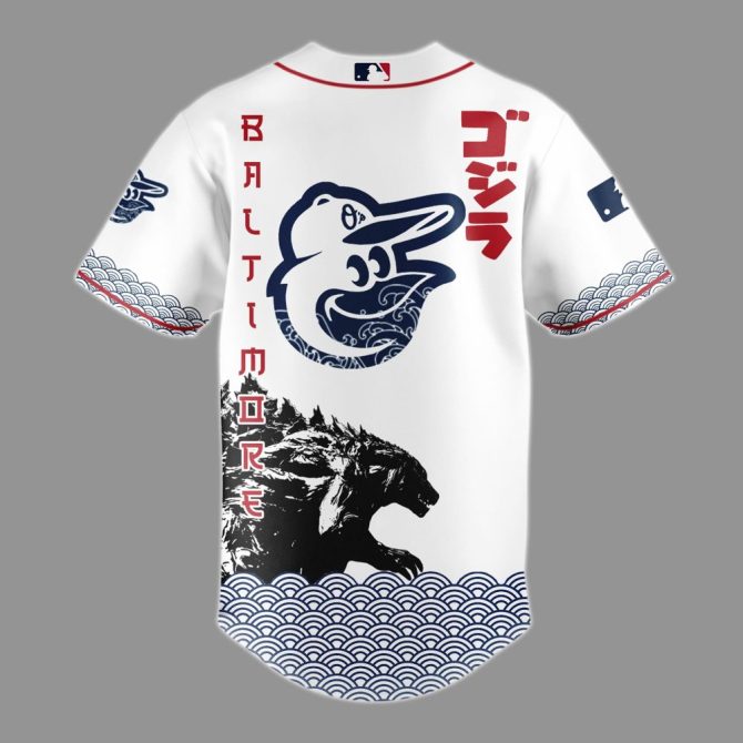 Limited Edition Godzilla X Orioles Baseball Jersey - Unique Design, Perfect Gift! - Image 3