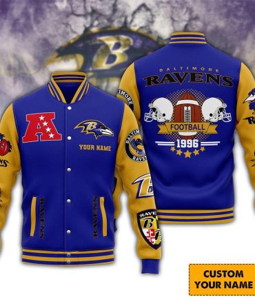 Customizable Baltimore Ravens Varsity Jacket - Personalized Nfl Fan Gear