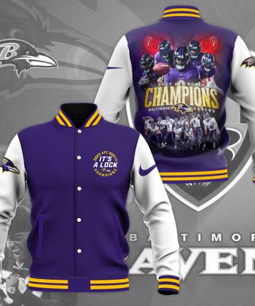 Baltimore Ravens 2023 Afc North Champions Varsity Jacket - Limited Edition Fan Gear