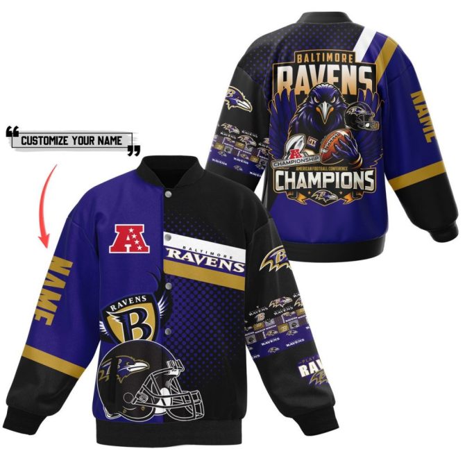 Custom Baltimore Ravens Championship Jacket - Personalized Nfl Fan Gear