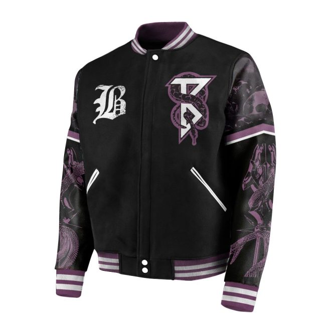 Exclusive Gothic Band Varsity Jacket - Bold Design, Perfect For Music Lovers - Image 2