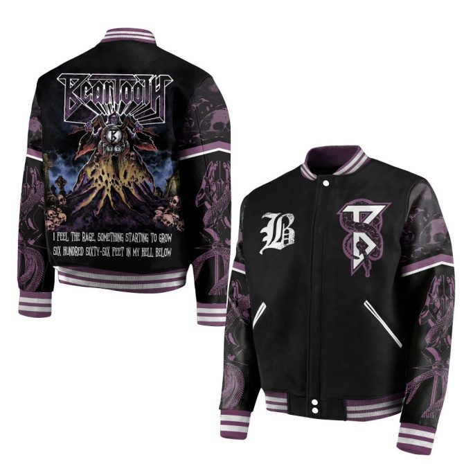Exclusive Gothic Band Varsity Jacket - Bold Design, Perfect For Music Lovers