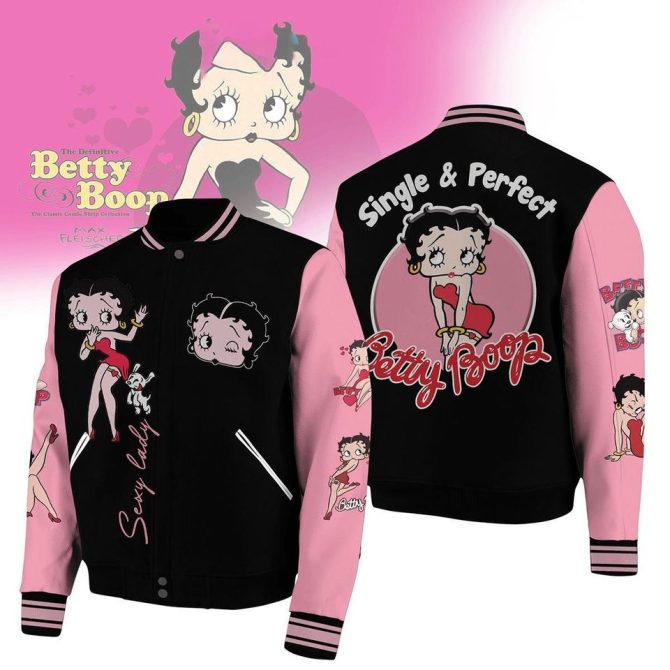 Betty Boop Varsity Jacket - Stylish Retro Cartoon Design, Perfect Gift For Fans!