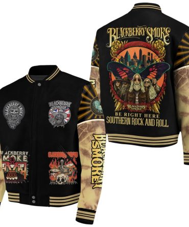 Blackberry Smoke Rock & Roll Bomber Jacket - Vintage Style, Bold Graphics, Limited Edition