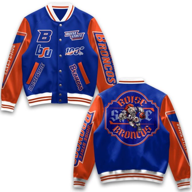 Boise State Broncos Varsity Jacket - Bold Blue & Orange, Perfect For Fans & Game Day!