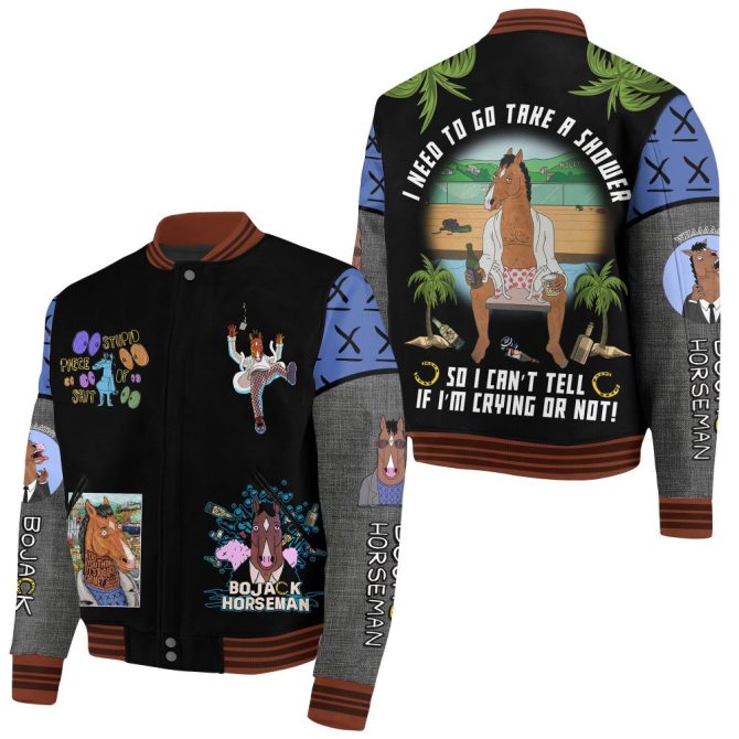 Bojack Horseman Varsity Jacket – Unique Cartoon Design, Perfect Gift For Fans
