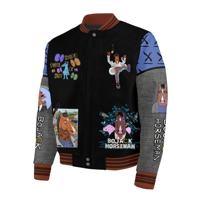 Bojack Horseman Varsity Jacket – Unique Cartoon Design, Perfect Gift For Fans - Image 2