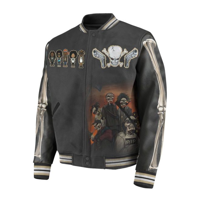 Men'S Gothic Skull Skeleton Bomber Jacket - Bold Streetwear Fashion Coat