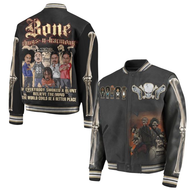 Men'S Gothic Skull Skeleton Bomber Jacket - Bold Streetwear Fashion Coat - Image 3