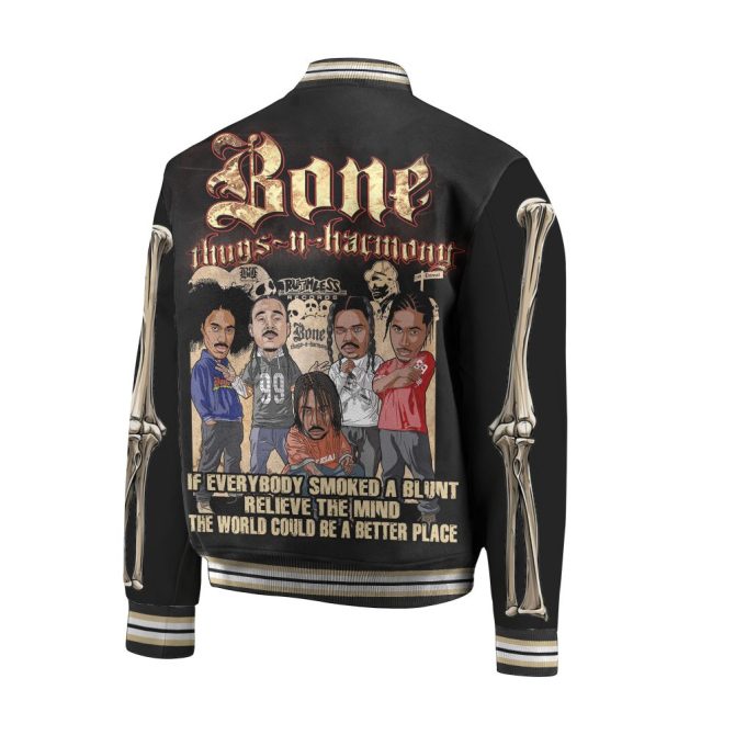 Men'S Gothic Skull Skeleton Bomber Jacket - Bold Streetwear Fashion Coat - Image 2