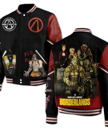 Borderlands Graphic Varsity Jacket - Stylish Gamer Apparel For Fans - Limited Edition