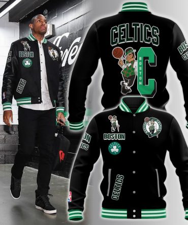 Boston Celtics Varsity Jacket - Stylish Black Fan Apparel With Iconic Logo