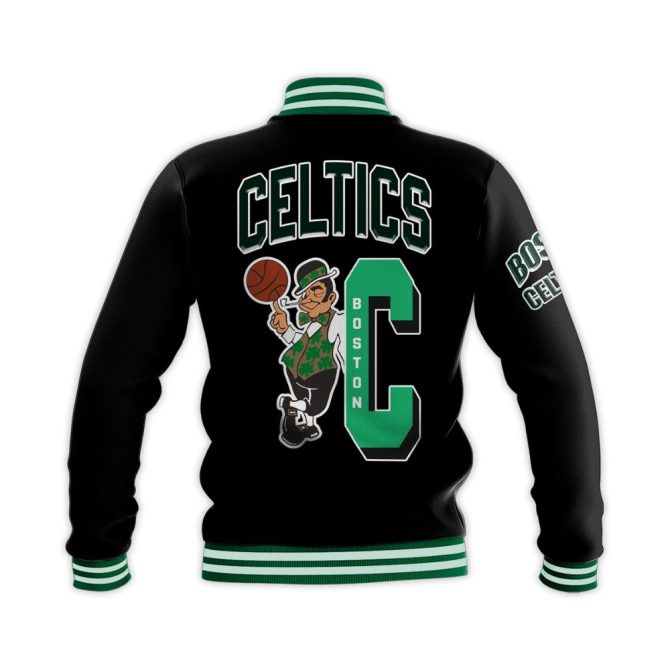Boston Celtics Varsity Jacket - Stylish Black Fan Apparel With Iconic Logo - Image 3