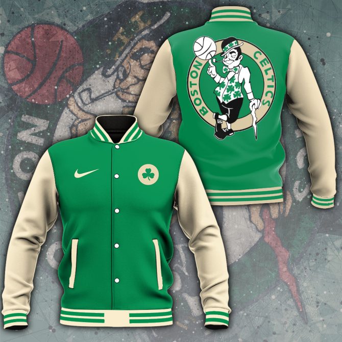 Green Boston Celtics Varsity Jacket - Stylish Nba Fan Gear For Men & Women
