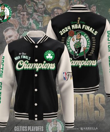 Boston Celtics 2024 Nba Finals Champions Varsity Jacket - Official Fan Gear