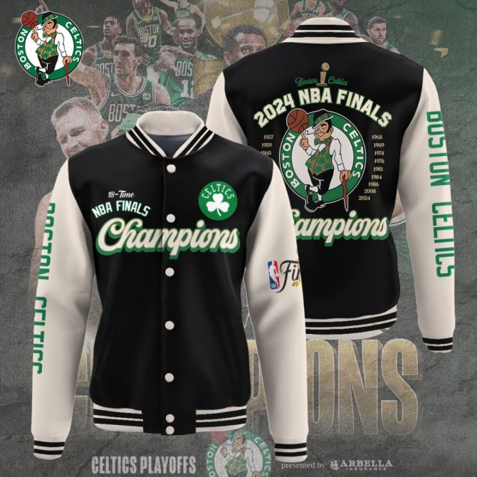 Boston Celtics 2024 Nba Finals Champions Varsity Jacket - Official Fan Gear