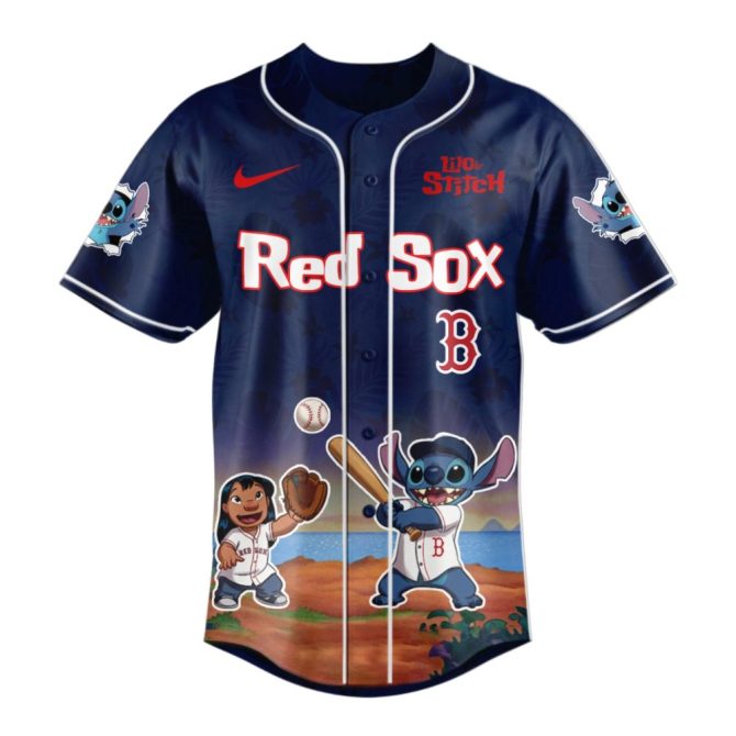 Lilo & Stitch X Mlb Red Sox Jersey - Limited Edition Fan Gear! - Image 2