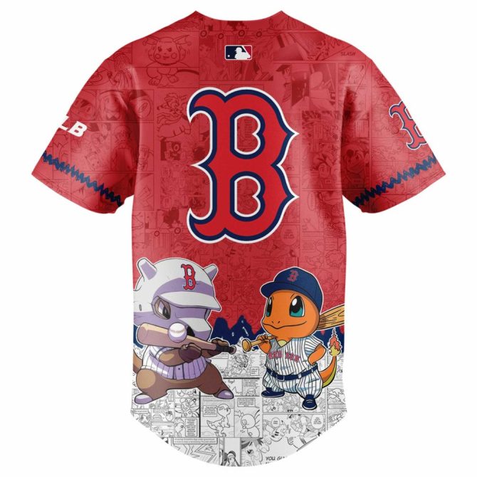 Limited Edition Red Sox Pokémon Jersey – Pikachu & Friends Fan Gear - Image 3