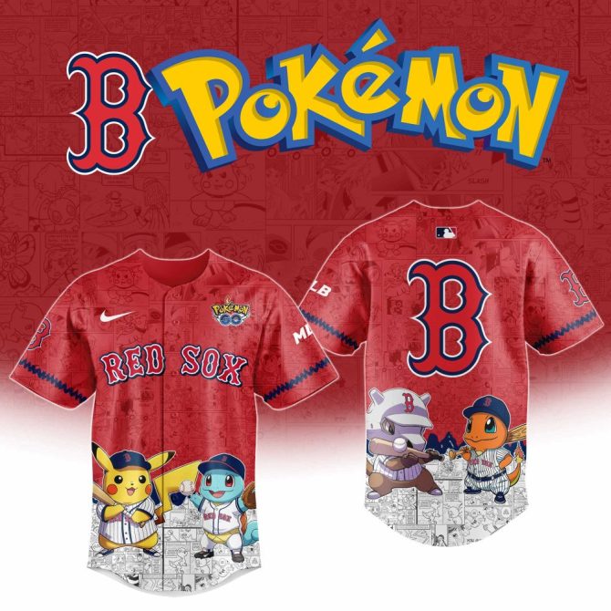 Limited Edition Red Sox Pokémon Jersey – Pikachu & Friends Fan Gear
