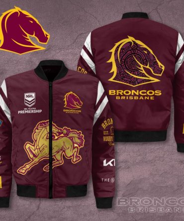 Brisbane Broncos Premium Bomber Jacket - Official Nrl Merchandise, Stylish & Warm Gear For Fans