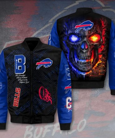 Buffalo Bills Skull Bomber Jacket – Bold Graphic Design, Perfect For Fans, Limited Edition