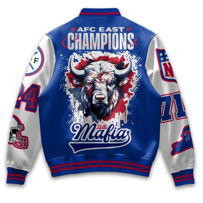 Buffalo Afc East Champs 2024 Varsity Jacket - Bold Nfl Fan Gear - Image 3