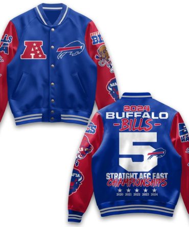 Buffalo Bills 2024 Championship Varsity Jacket - 5X Afc Champs Limited Edition