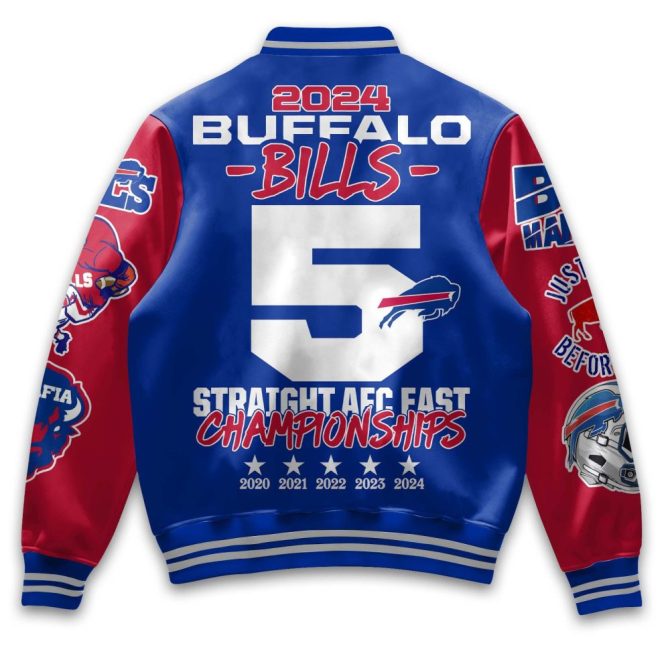 Buffalo Bills 2024 Championship Varsity Jacket - 5X Afc Champs Limited Edition - Image 3