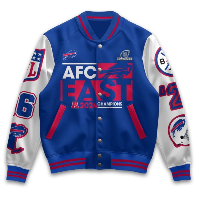 Buffalo Afc East Champs 2024 Varsity Jacket - Bold Nfl Fan Gear - Image 2